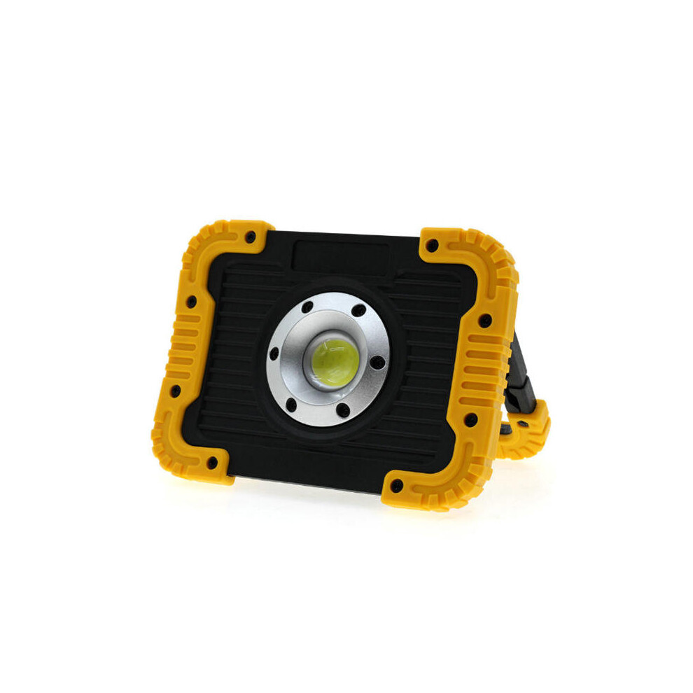 (Yellow) 10W Portable USB Rechargeable LED COB Camping Light Outdoor Flood Light for Hiking Fishing