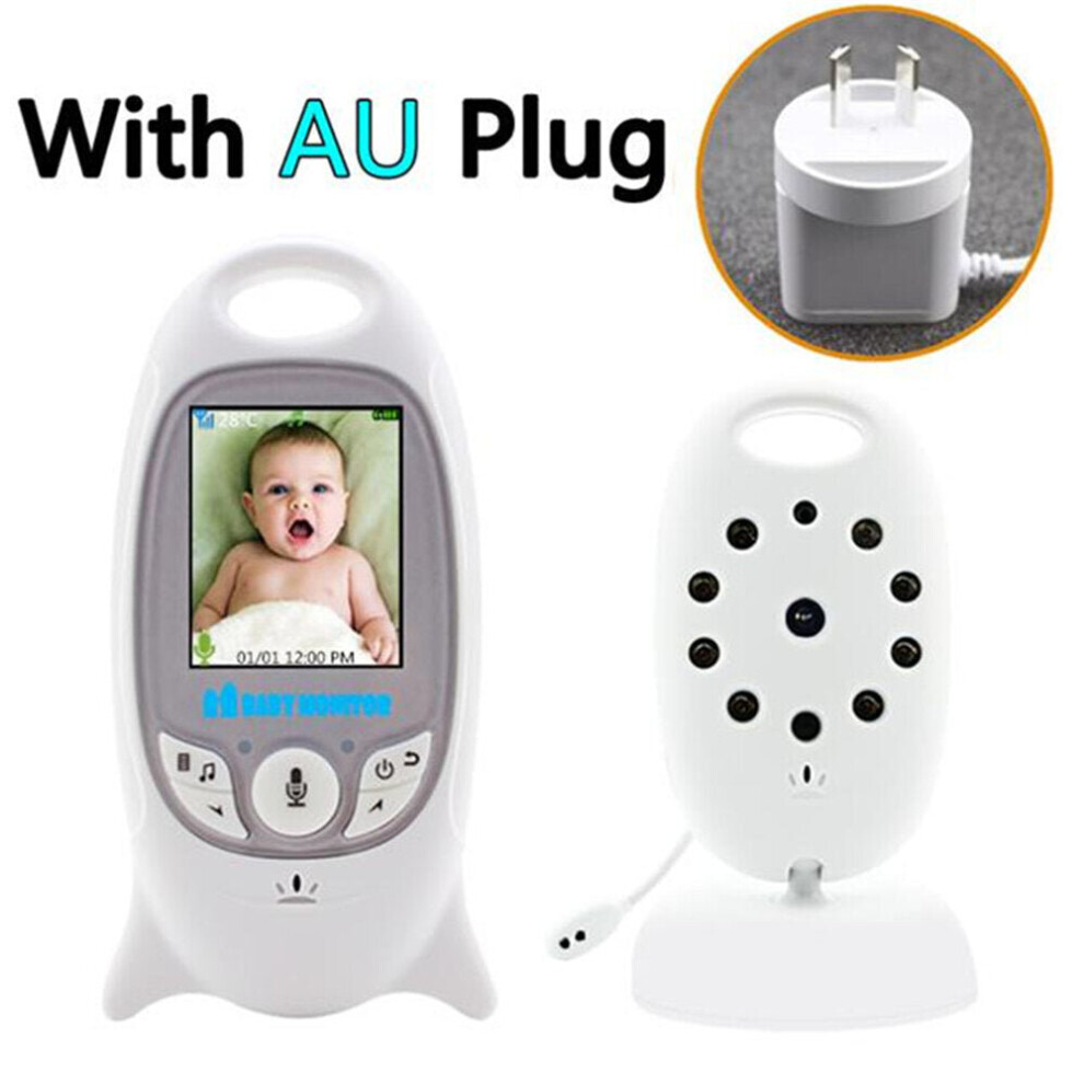 (AU Plug) 2.4G Baby Monitor Wireless Digital Video Baby Monitor 1080P Night Vision Two Way Audio USB Charging IP Camera