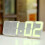 (Black) 3D LED Digital Wall Clock Wireless Remote Digital RGB LED Alarm Clock USB Sound Control Snooze Functions Wall Desktop Clock 3