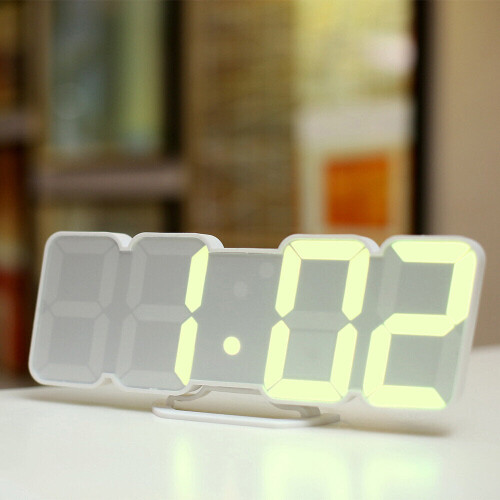 (Black) 3D LED Digital Wall Clock Wireless Remote Digital RGB LED Alarm Clock USB Sound Control Snooze Functions Wall Desktop Clock 2