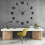 (Black) 3D DIY Wall Sticker Clock Large Size Mirror Surface  Decor Quartz 6