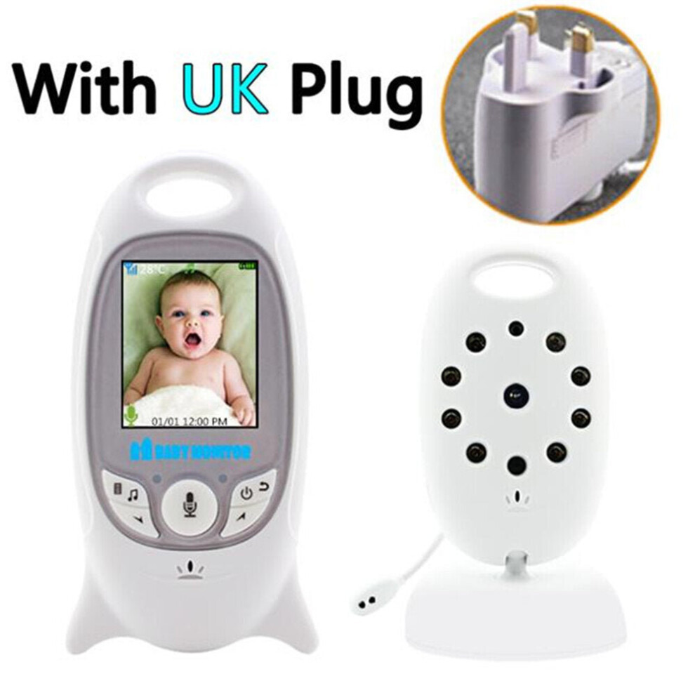 (UK Plug) 2.4G Baby Monitor Wireless Digital Video Baby Monitor 1080P Night Vision Two Way Audio USB Charging IP Camera