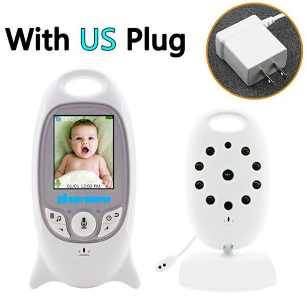 (US Plug) 2.4G Baby Monitor Wireless Digital Video Baby Monitor 1080P Night Vision Two Way Audio USB Charging IP Camera