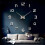 (Silver) 3D DIY Wall Sticker Clock Large Size Mirror Surface  Decor Quartz 1