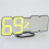 (Black) 3D LED Digital Wall Clock Wireless Remote Digital RGB LED Alarm Clock USB Sound Control Snooze Functions Wall Desktop Clock 6