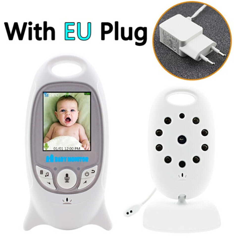 (EU Plug) 2.4G Baby Monitor Wireless Digital Video Baby Monitor 1080P Night Vision Two Way Audio USB Charging IP Camera