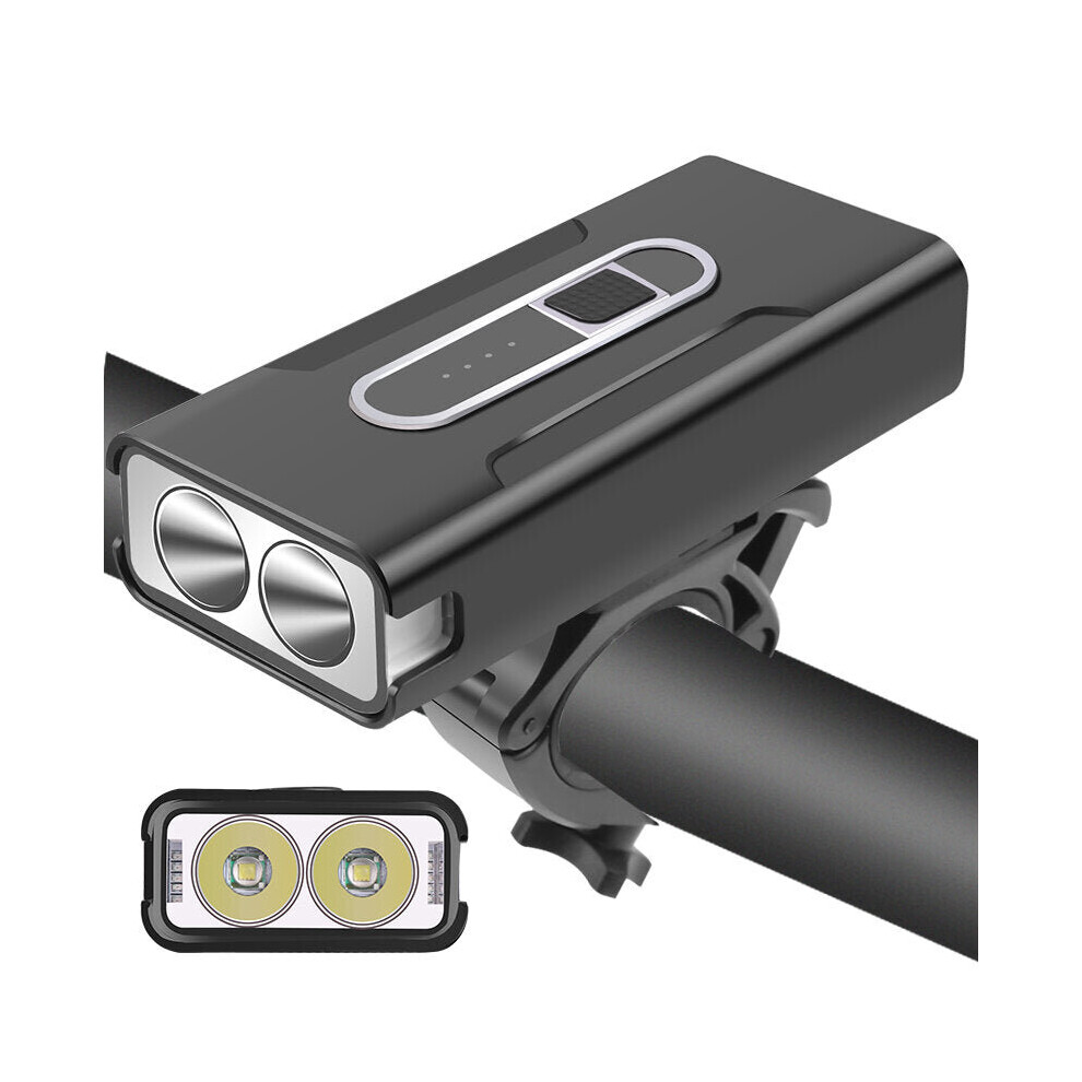 2xT6 Bicycle Light USB Charging 4 Modes Adjustable Bike Headlamp Waterproof LED Front Lamp