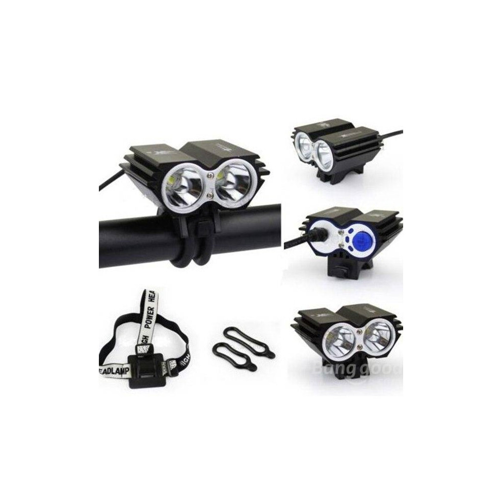 2x  U2 LED Cycling Bike Headlight Headlamp Front Light