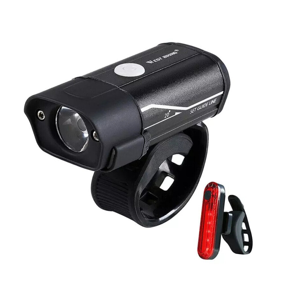 (#2) 350lm Bike Headlight 5 Modes Ultralight USB Rechargeable Bicycle Front Lamp Outdoor Cycling