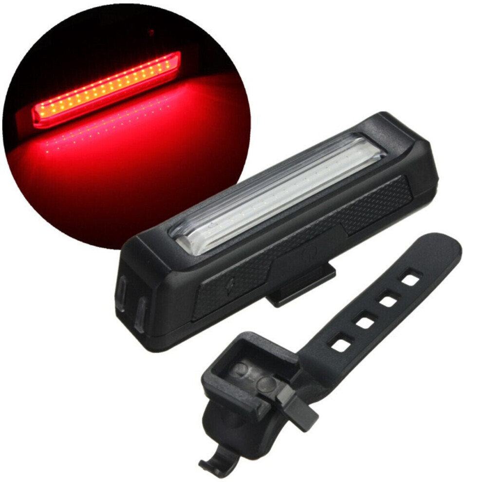 6-Modes 100LM COB Bicycle Red Warning Light Night Cycling Bike Front Rear USB Rechargeable LED Light Waterproof Taillight Bike Light