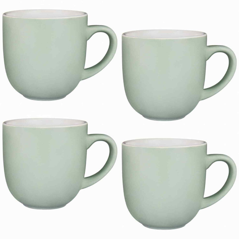 Set of 4 Sage Gloss Effect Tea Coffee Mugs Cups Kitchenware Mug Premium Quality