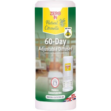 Zero In ZER885 60-Day Citronella Diffuser (Portable Insect Control, Lasts for 60 Days, Covers up to 40 cubic m), White, 11.05 cm*6.0 cm*8.0 cm