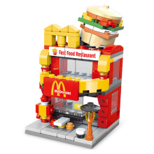 (McDonalds) Street City View Building Blocks Model Building With Toys Childrens