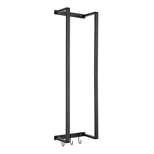 Living And Home Modern Carbon Steel Wall Mounted Towel Rack with Hooks 2