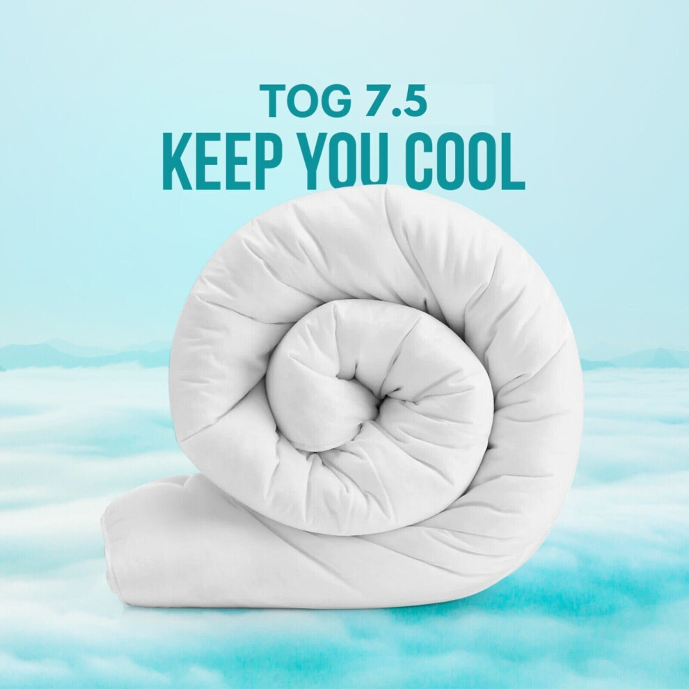 Yorkshire Bedding (7.5, Super King: 260 X 220 Cm) All Seasons Duvet Quilts Bedding Soft Luxury Anti Allergic Duvet Quilt Summer Duvet Tog 4.5 & 7.5 White
