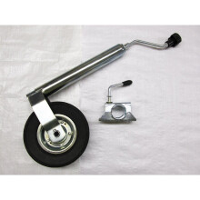Heavy Duty Caravan Jockey Wheel & Clamp 48MM (Metal Rim Wind Handle)