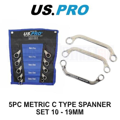 us pro US PRO Tools 5pc Metric C Type Spanner Set, Spanners 10 to 19mm 3233