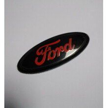Ford 175mm X 70mm Oval Badge Logo Emblem Black & Red