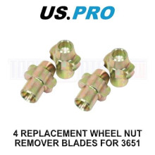 US PRO Tools 4pc Replacement Locking Wheel Nut Remover Blades For 3651