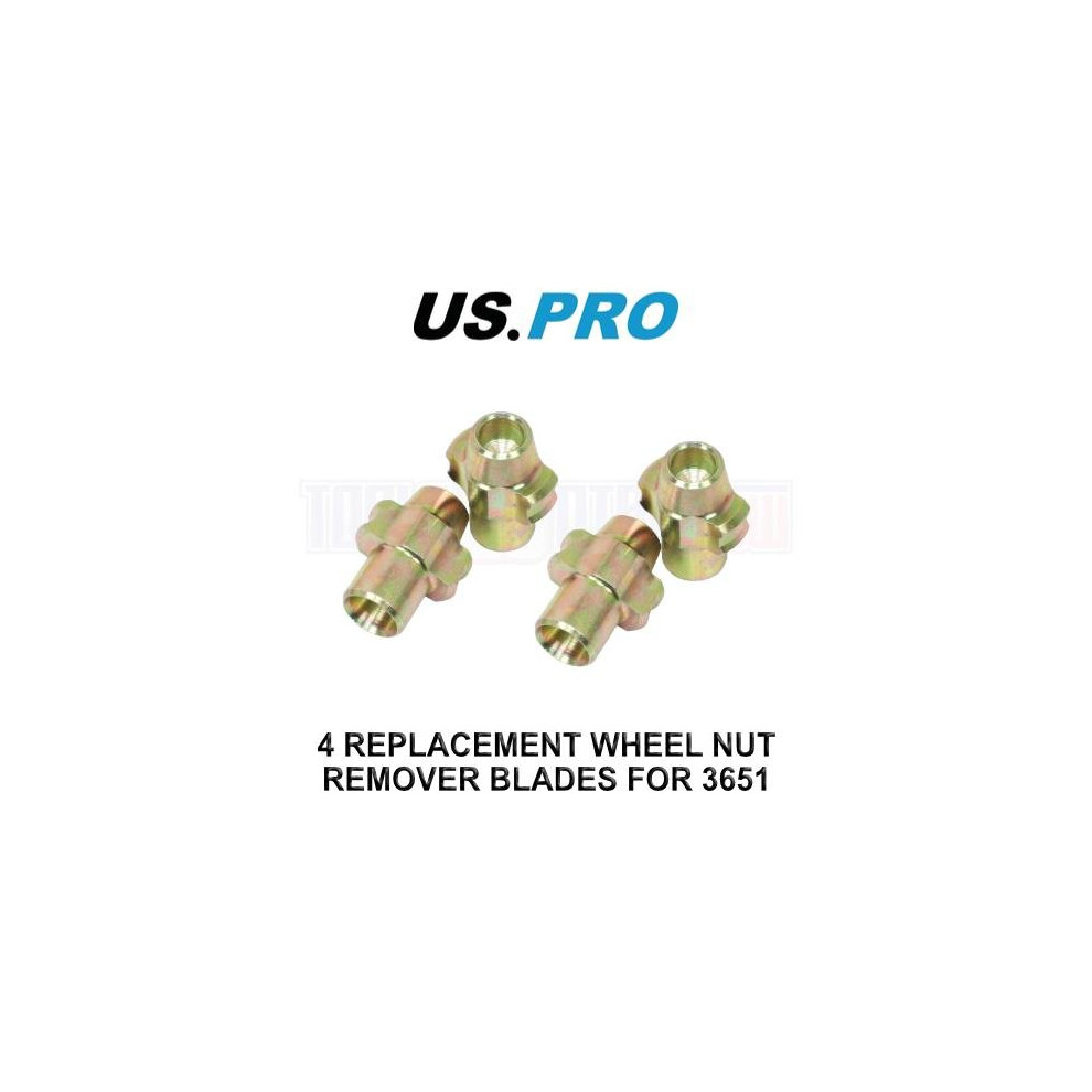 US PRO Tools 4pc Replacement Locking Wheel Nut Remover Blades For 3651