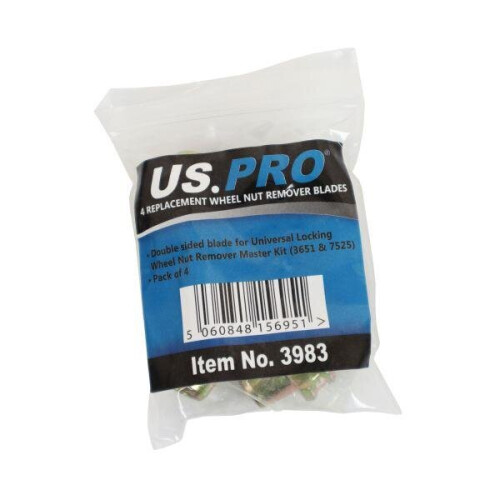 us pro US PRO Tools 4pc Replacement Locking Wheel Nut Remover Blades For 3651 2