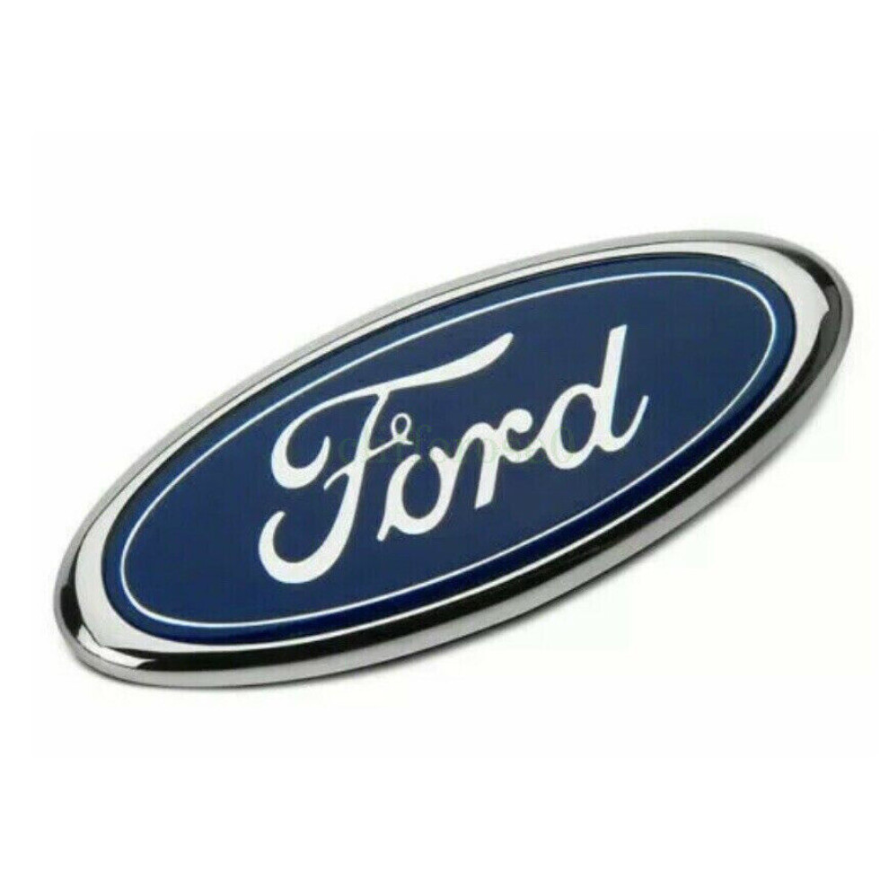 Ford Badge Oval/Blue Chrome 150MMX 60mm Front Rear Emblem Focus Mondeo