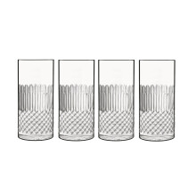 Luigi Bormioli Diamante Hi-Ball Glasses - Dishwasher Safe, 480 ml - Pack of 4