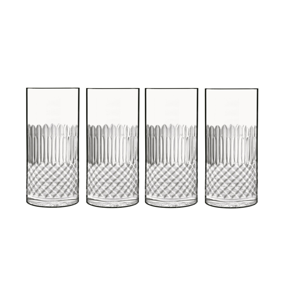 Diamante Hi-Ball Glasses - Dishwasher Safe, 480 Ml - Pack Of 4