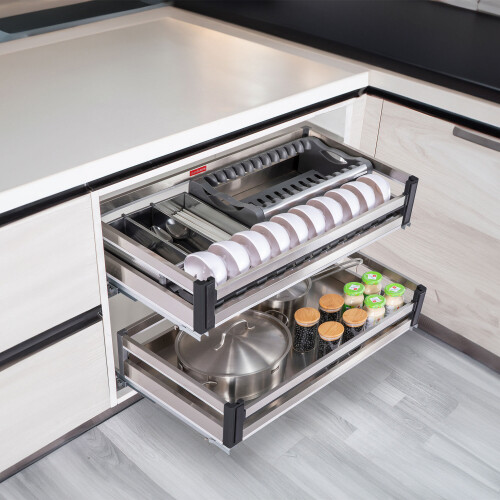 Living And Home (514*430*170mm) Stainless Steel Cabinet Pull-Out Basket