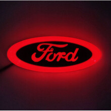 (Red) 145mmx56MM 4D LED FORD OVAL BADGE EMBLEM FOCUS