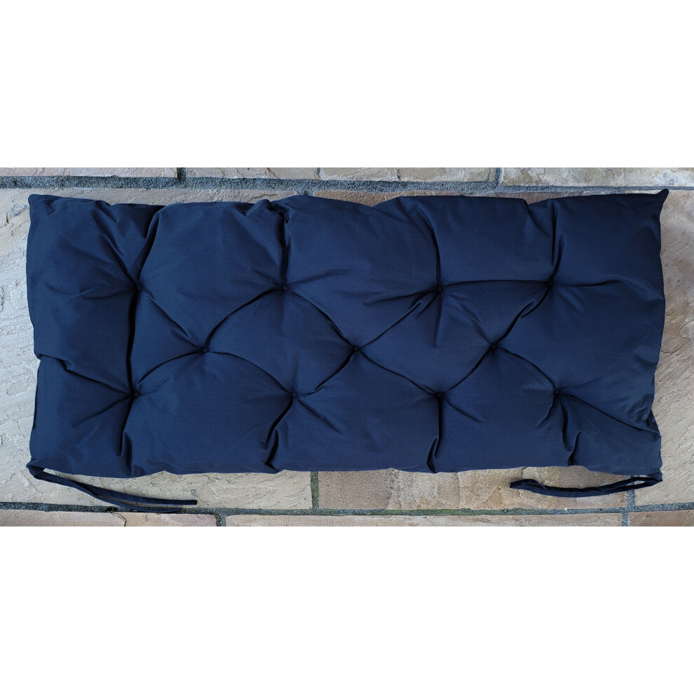 (170cm x 52cm x 6cm, Navy Blue) Waterproof Outdoor Chair Bench Pads Garden CHUNKY Bench Seat Pads