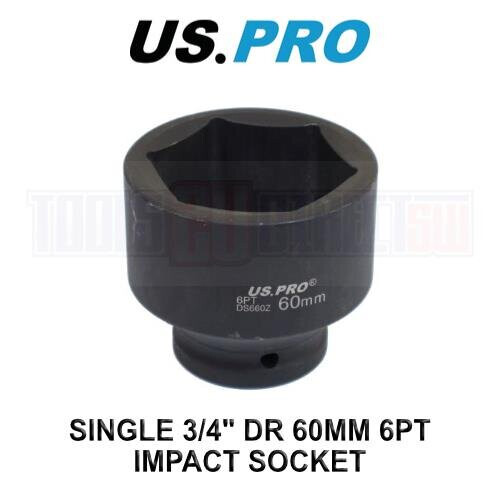 us pro US PRO Tools Single 3/4" DR 60MM 6PT Impact Socket 3713