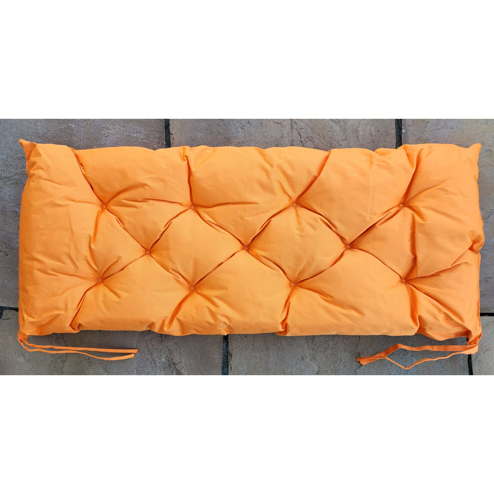 (143cm x 52cm x 6cm, Orange) Waterproof Outdoor Chair Bench Pads Garden CHUNKY Bench Seat Pads