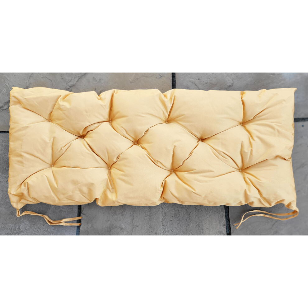 (170cm x 52cm x 6cm, Beige) Waterproof Outdoor Chair Bench Pads Garden CHUNKY Bench Seat Pads