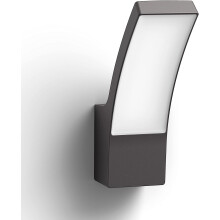 PHILIPS LED Splay Outdoor Wall Light [Cool White - Anthracite Grey] Water Resistant IP44, for Garden, Patio and Terrace Lighting. [Energy Class E]