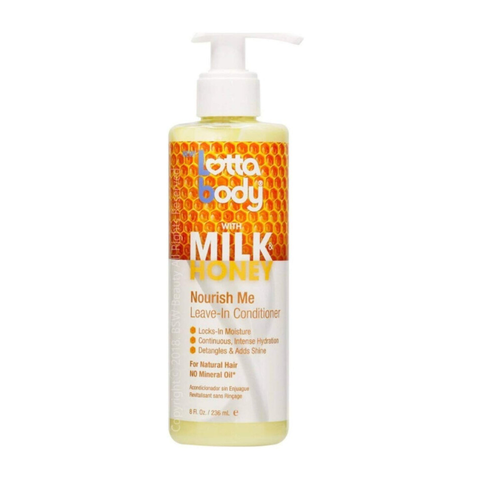 Lotta Body Nourish Me Leave In Conditioner, Milk & Honey 8 Oz