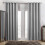 (Plain Ring Top Silver) 100% Blackout Door Curtains Thermal Insulted Single Panel Curtain + TieBack 2