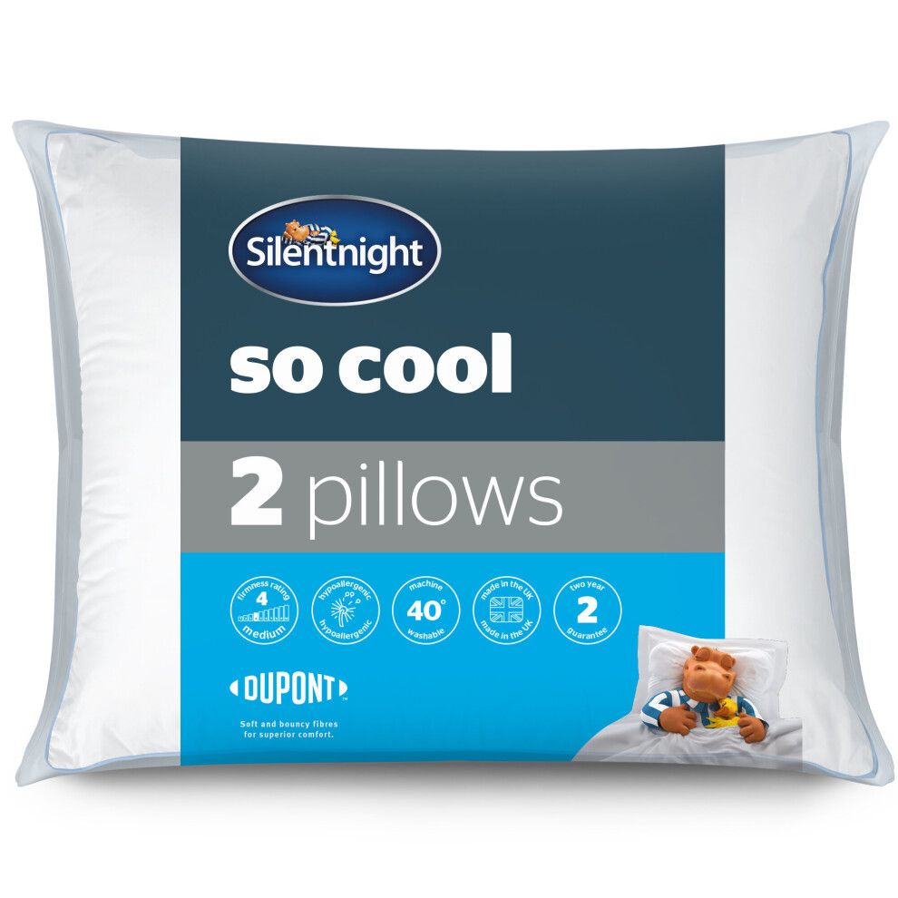 Silentnight So Cool Pillows 2 Pack Breathable Hypoallergenic Support