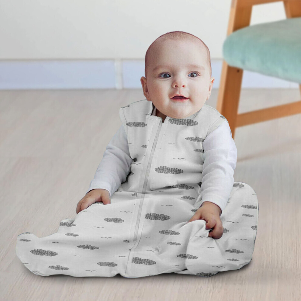 (White - 2.5 Quilted Tog Bag) Newborn Baby Sleeping Bag Infant Sleep Soft Cotton