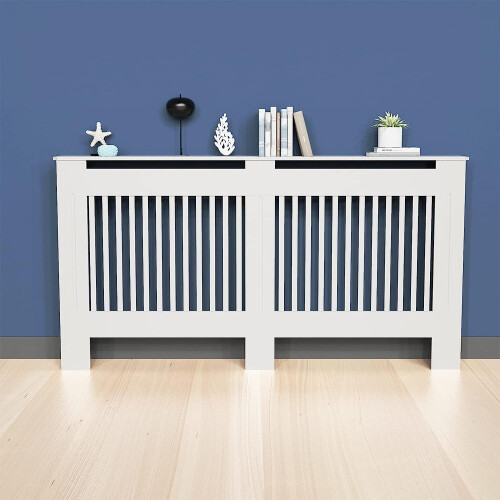 (Verticel, Extra Large 172 x 19 x 92cm) 92cm Tall Radiator Cover Modern Cabinet MDF Slats Wood Grill