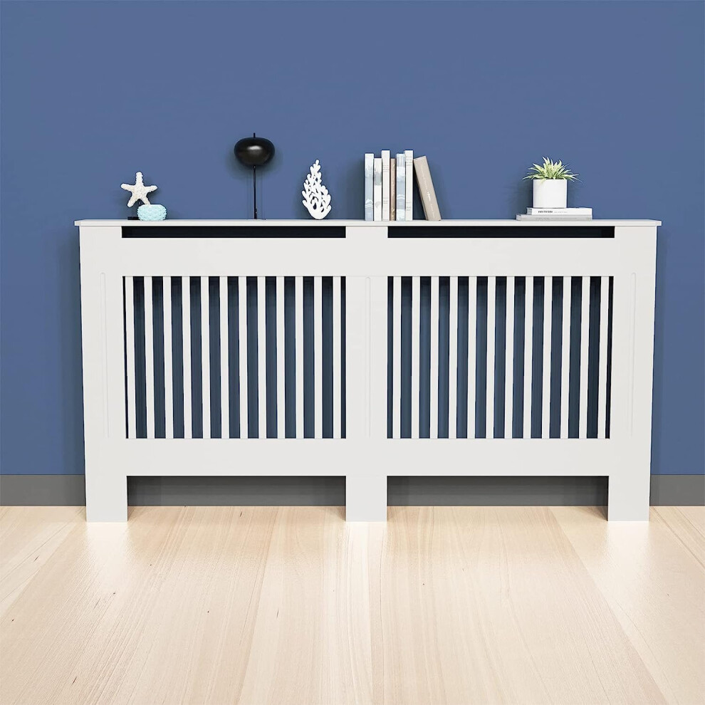 (Vertical Extra Large 172 x 19 x 92cm) 92cm Tall Radiator Cover Modern Cabinet MDF Slats Wood Grill