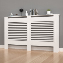 (Horizontal, Extra Large 172 x 19 x 92cm) 92cm Tall Radiator Cover Modern Cabinet MDF Slats Wood Grill