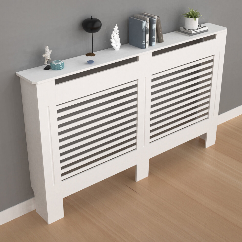 (	Horizontal Large 152 x 19 x 92cm) 92cm Tall Radiator Cover Modern Cabinet MDF Slats Wood Grill