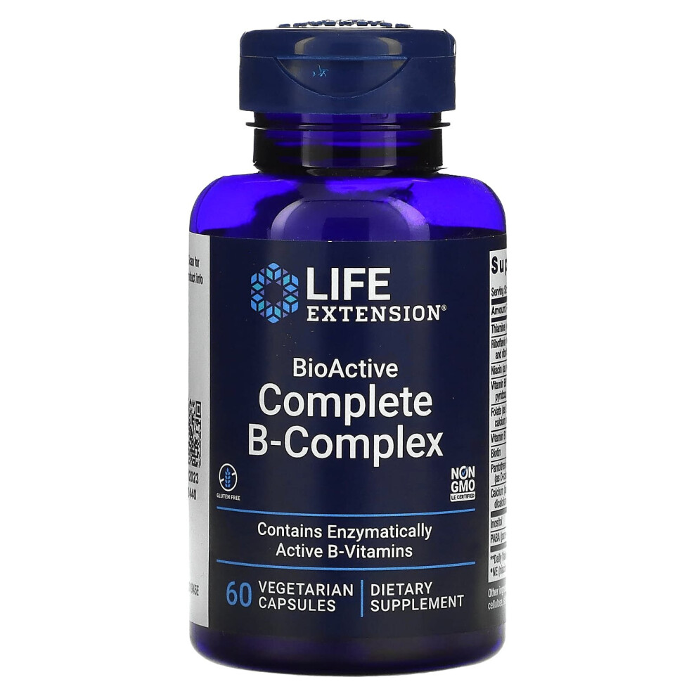 Life Extension Bioactive Complete B-Complex, 60 Vegetarian Capsules