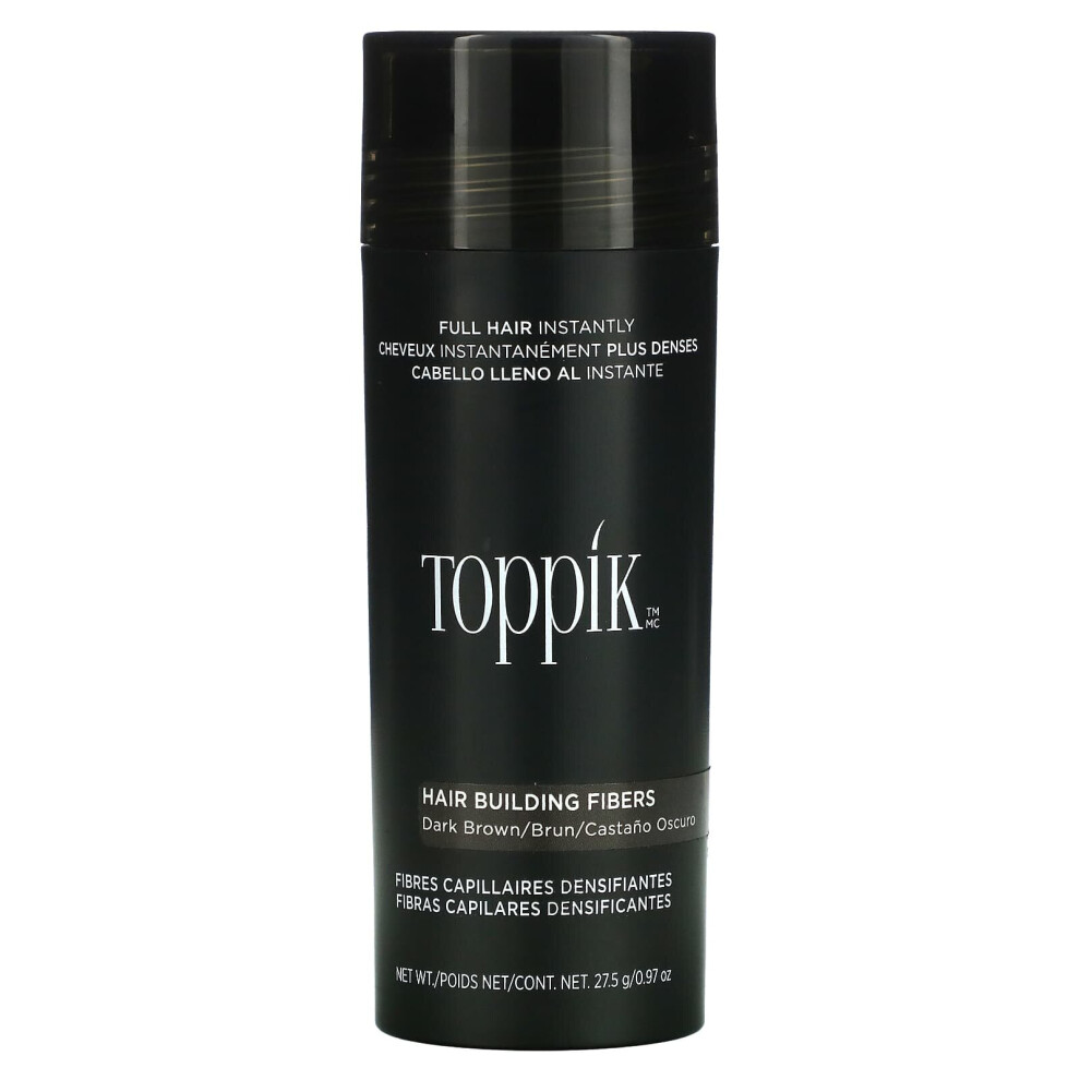 Toppik Hair Building Fibers, 0.97 Oz (27.5 G) Dark/Brown