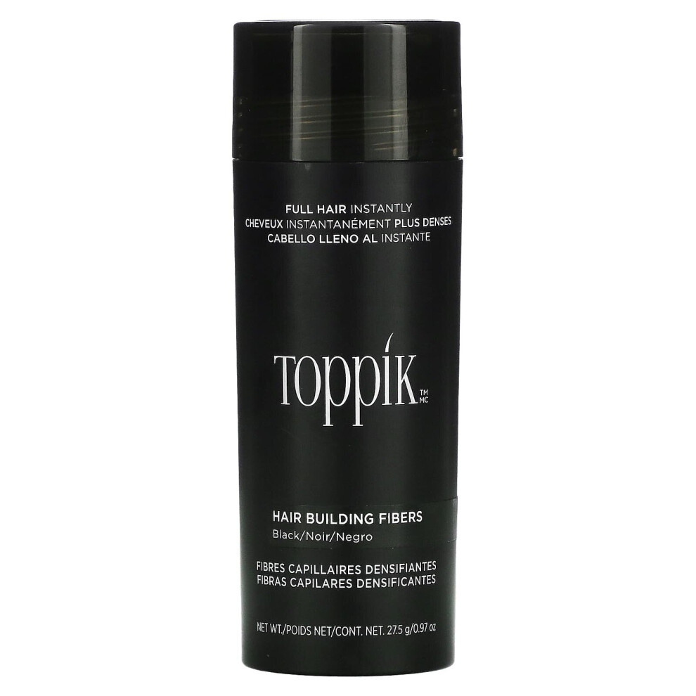 Toppik Black Hair Building Fibers, 0.97 Oz (27.5 G)