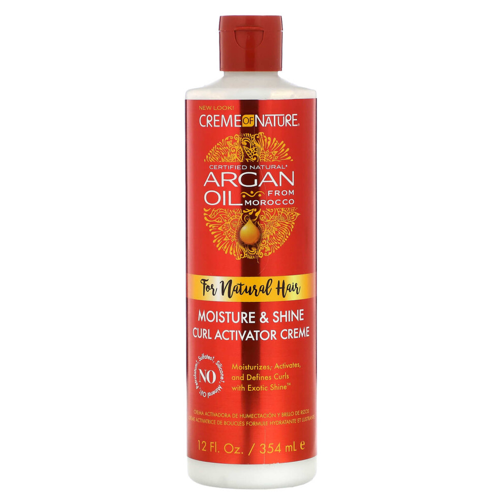 Creme Of Nature Argan Oil From Morocco, Moisture & Shine Curl Activator Creme, 12 Fl Oz (354 Ml)