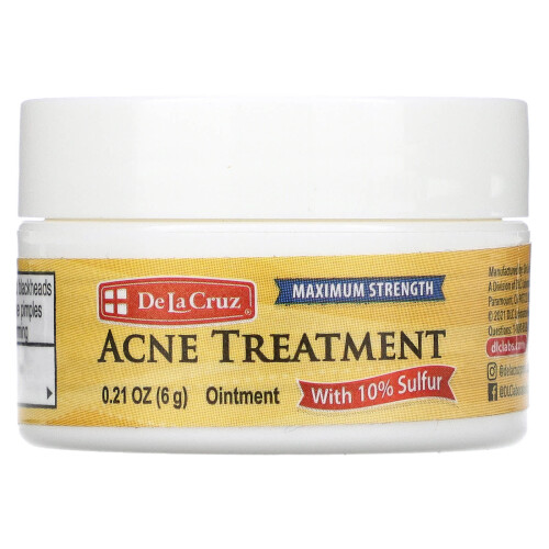 Acne Treatment Ointment with 10% Sulfur, Maximum Strength, 0.21 oz (6 g ...