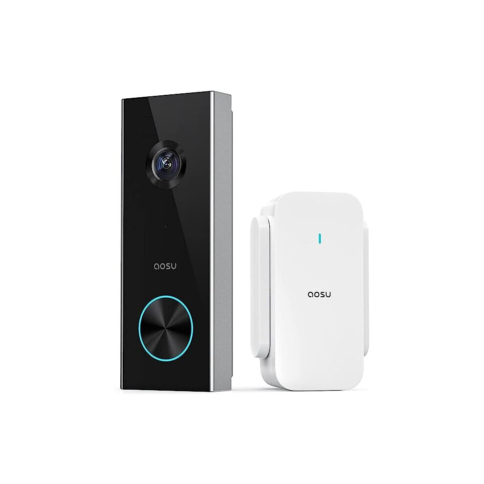 AOSU Video Doorbell Wireless HD 2K Doorbell Camera with Chime, No Monthly Fees, AI Detection, 120-Day Battery Life, Direct Video Calling,