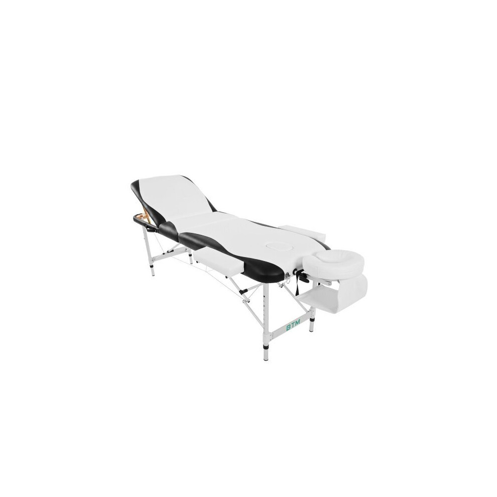 Massage Table Couch Bed Aluminium Tattoo Spa Reiki Portable Folded 3 Section with Premium PU Leather and 5 cm High Density Multi-Layer Foam Headrest